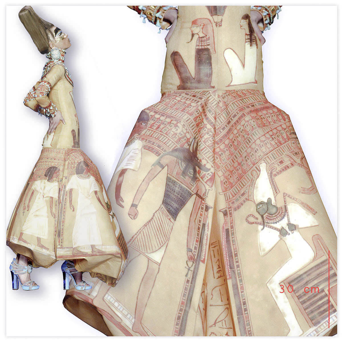 Christian Dior Haute-Couture Défilé 2004 Styliste J. Galliano Aérographe sur tissu à plat