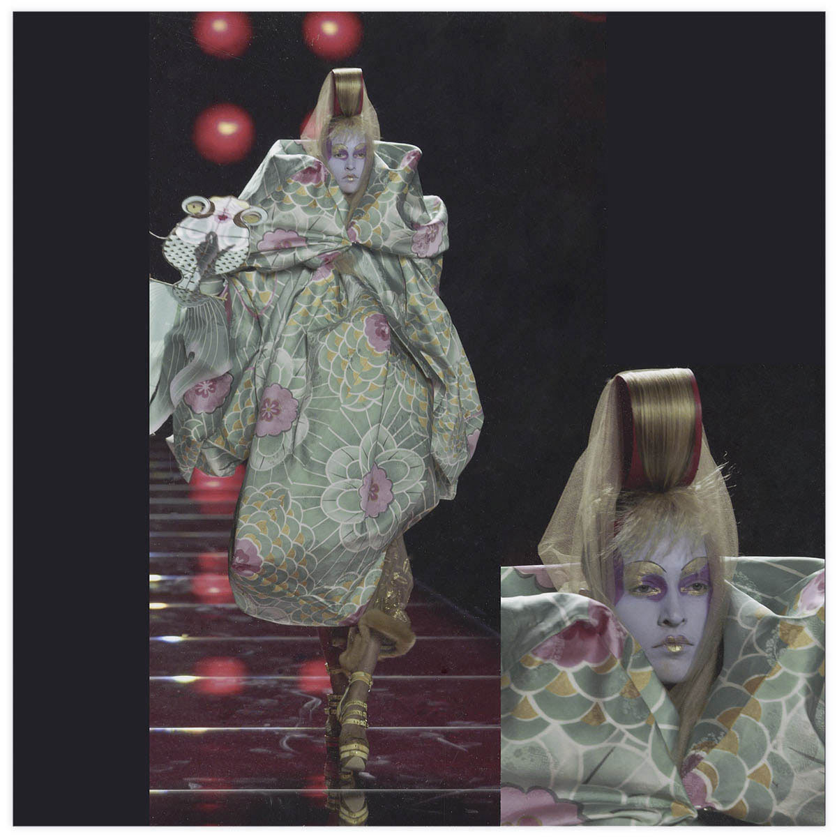 Christian Dior Haute-Couture Défilé 2004 Styliste J. Galliano Aérographe sur tissu à plat